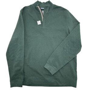 Jos. A. Bank 1905 Men's Green Half-Zip Pullover Sweater Tailored Fit XL